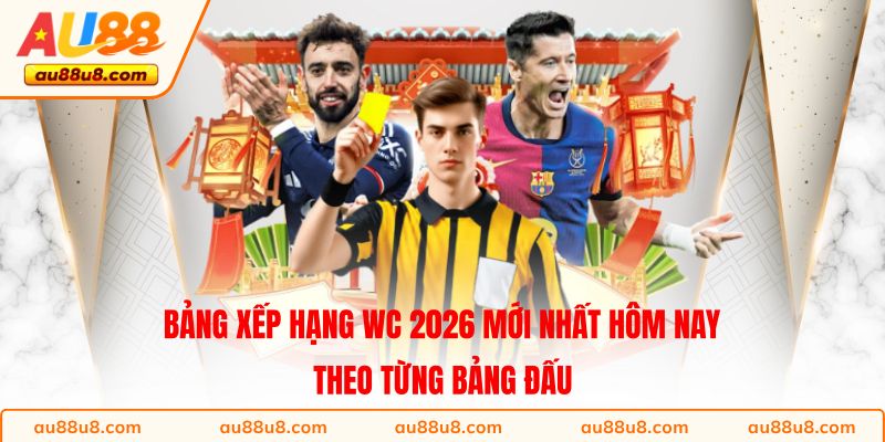 Bảng xếp hạng WC 2026 mới nhất hôm nay theo từng bảng đấu 